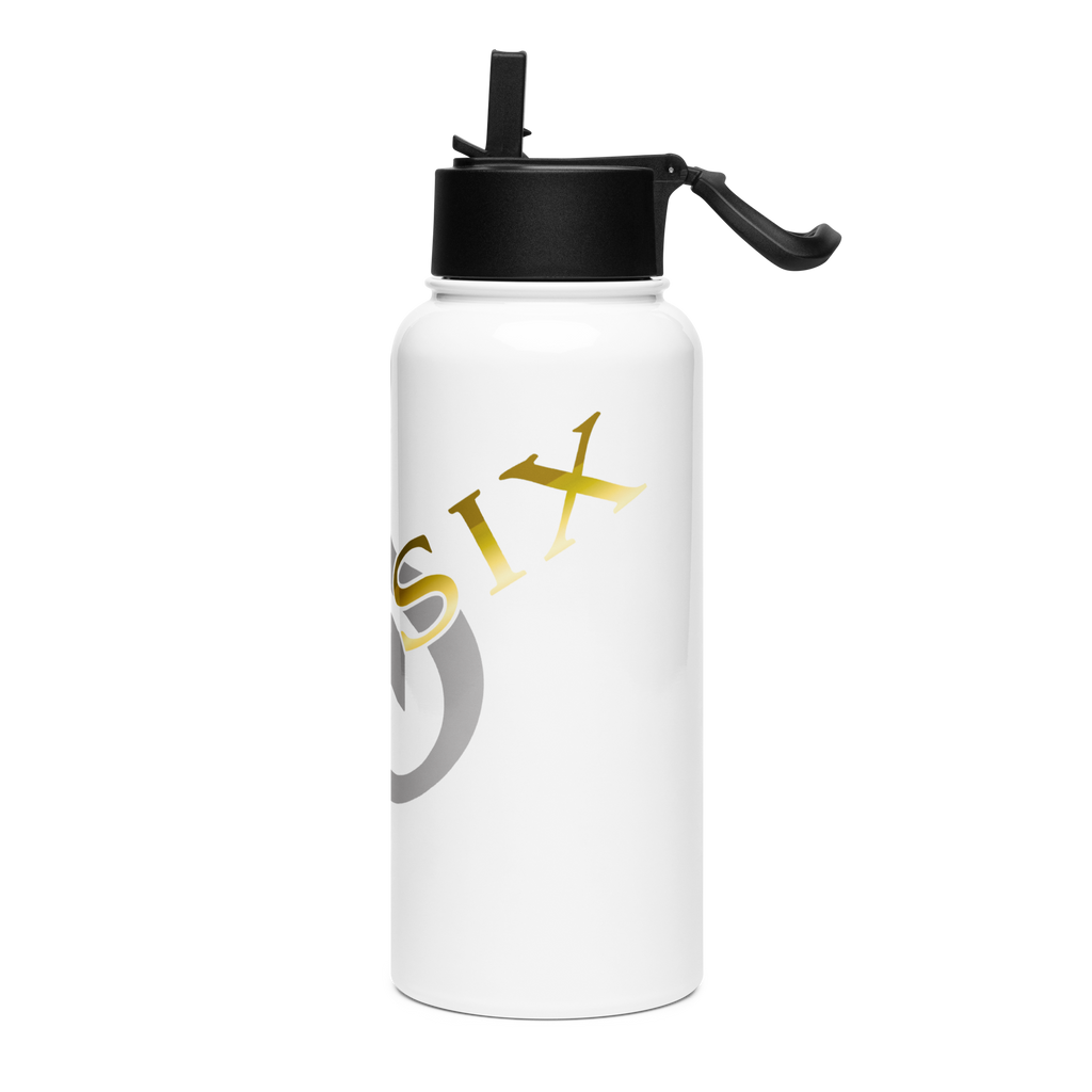 TWO SIX white water bottle with a straw lid
