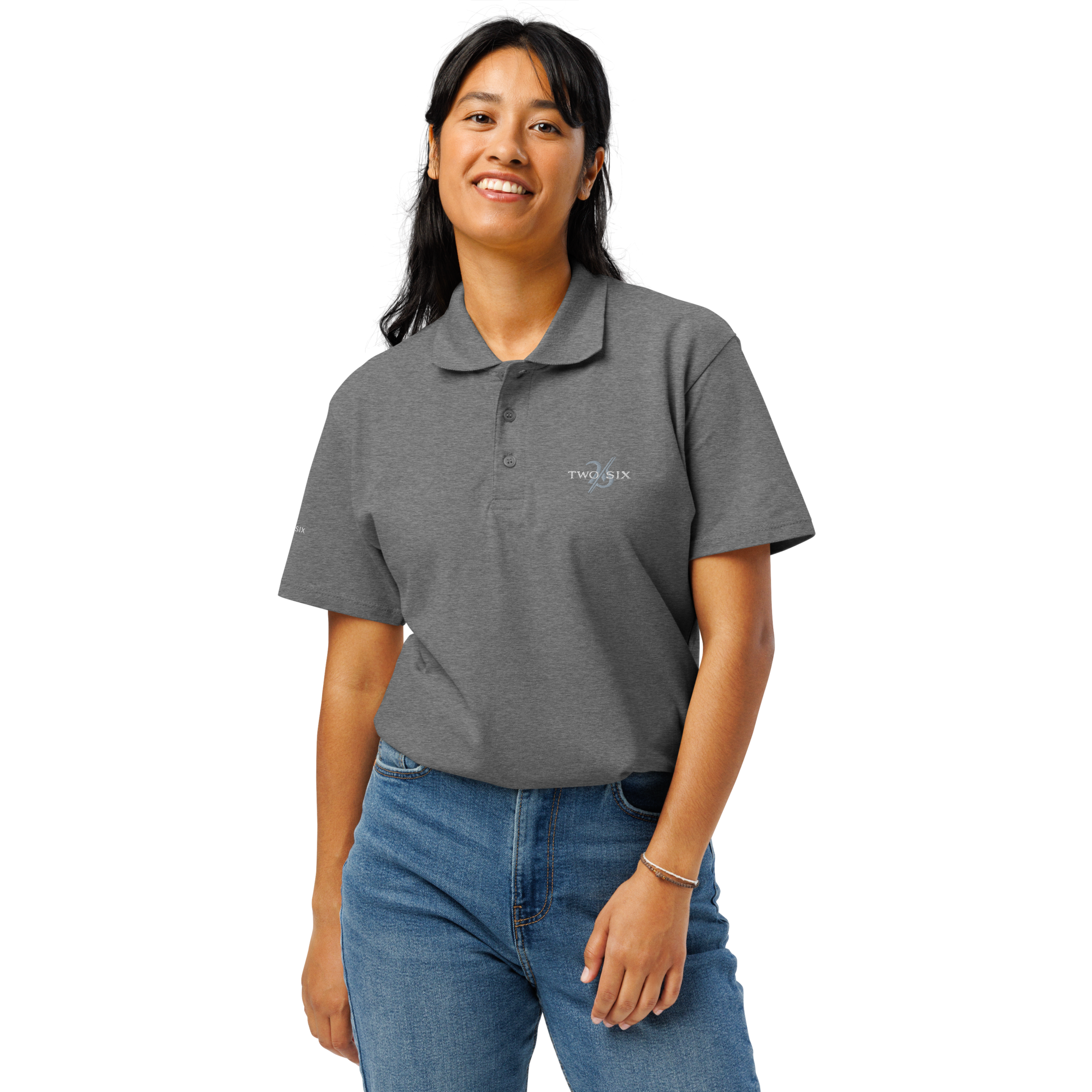 Womens pique polo shirt